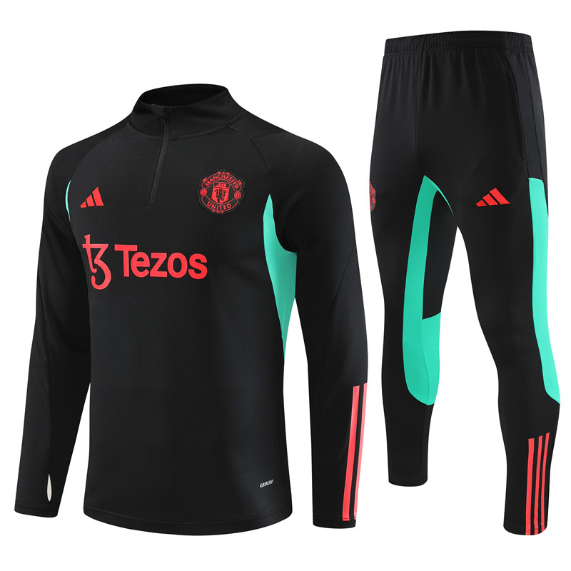 Manchester United 23-24 Kids Long Sleeve Training Set Black